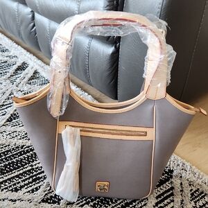 Dooney & Bourke Gray and Cream Shoulder Bag
